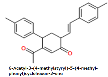 CAS#6-Acetyl-3-(4-methylstyryl)-5-(4-methyl- phenyl)cyclohexen-2-one